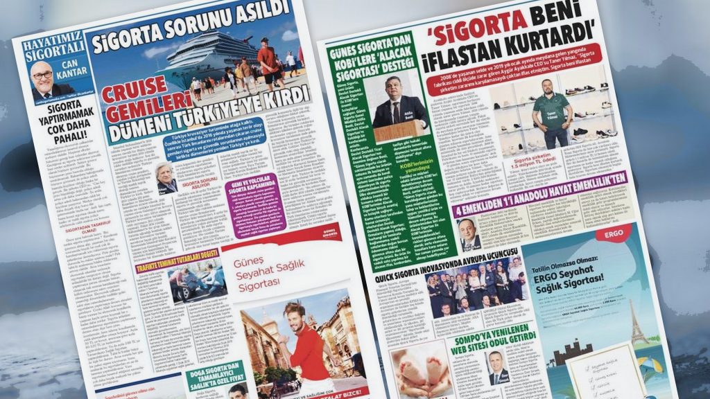 Posta Gazetesi bu hafta 2 sayfasını sigortaya ayırdı